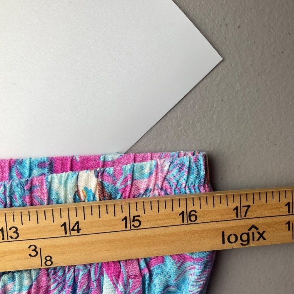 Margaritaville Large Pink Tropical Parrot Print Wide Leg Pull On Pants Palazzo - Picture 10 of 15